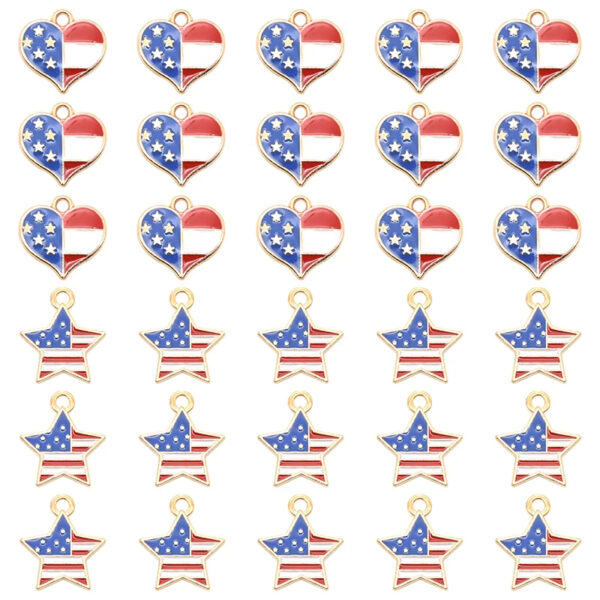 30 Small Flag Necklace Charms